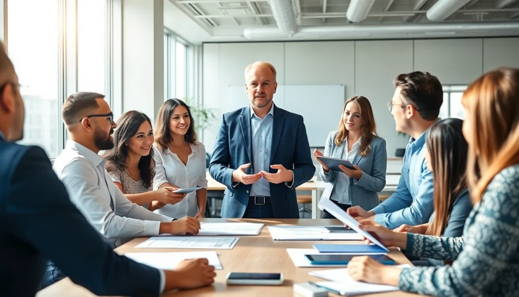 Crisis management consultant leading a strategic planning session with a diverse team.