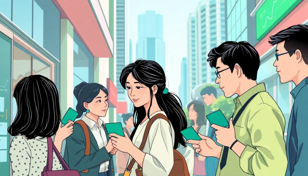 카드깡을 통해 현금화하는 장면을 보여주는 일러스트