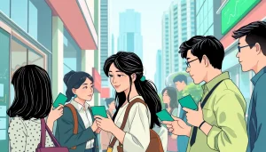 카드깡을 통해 현금화하는 장면을 보여주는 일러스트