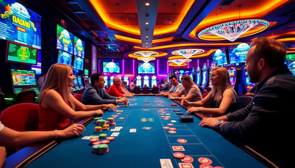 Experience thrilling gaming at online casinos in Saskatchewan with vibrant atmosphere and engaged players.