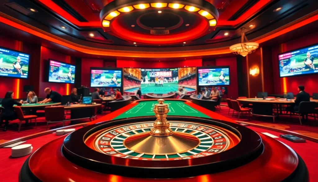 Experience the vibrant excitement at trang chủ rr88 featuring modern casino tables and live gaming.