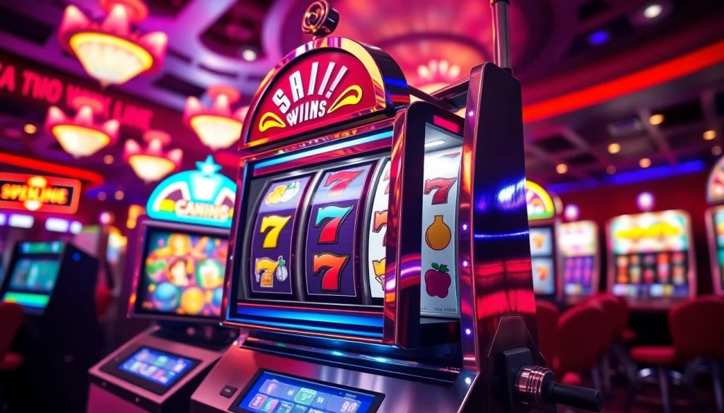 Menangkan slot deposit 1000 dengan mesin slot berwarna cerah yang menampilkan simbol-simbol menarik.