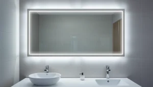 Enhance your space with a mirror with lights that brings elegance and modern style to any bathroom.