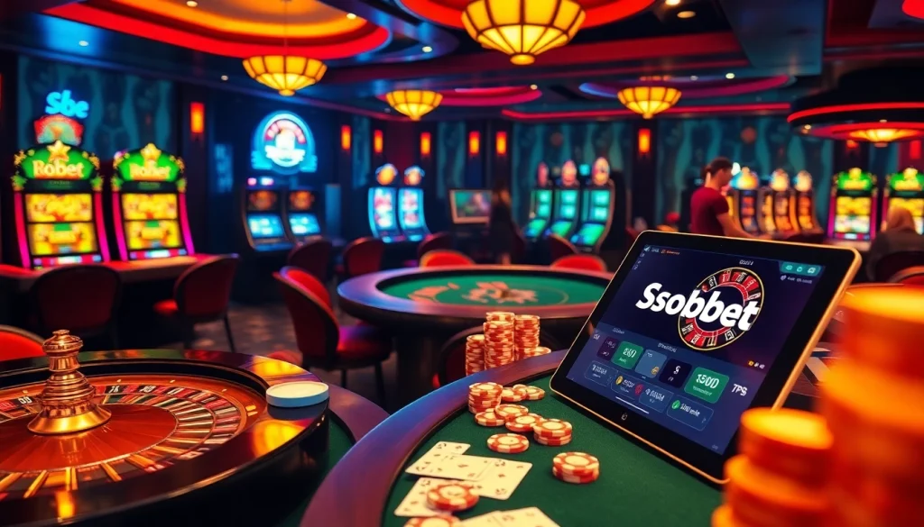 Experience thrilling sbobet betting with vibrant casino tables and interactive online interfaces.