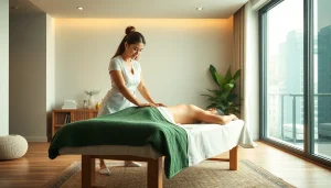 출장 massage therapy session in a serene urban setting showcasing professionalism and relaxation.