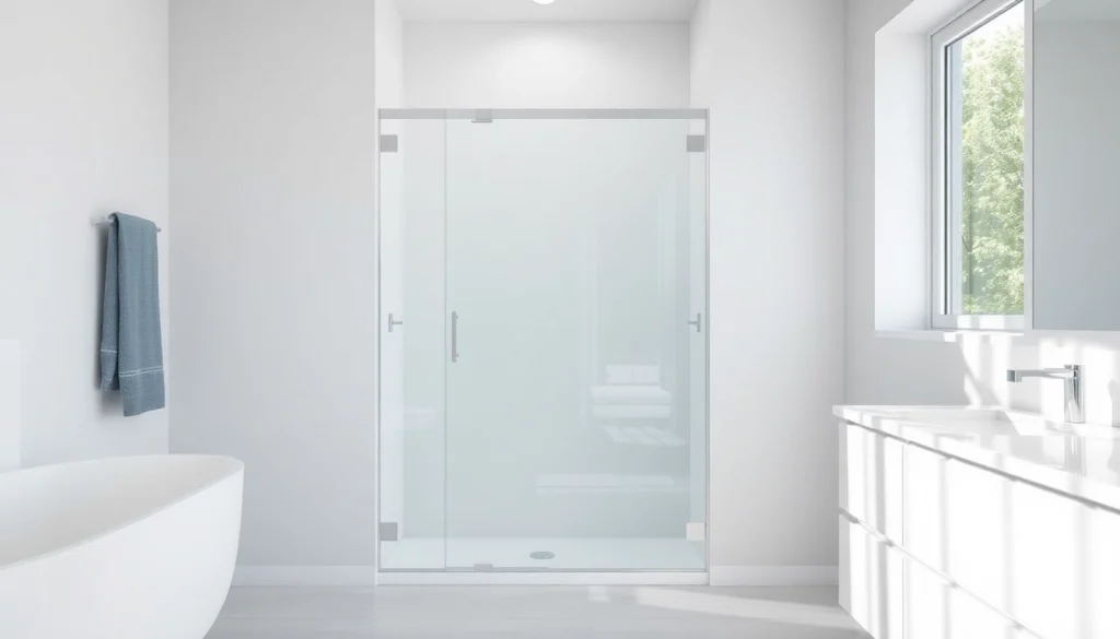 Elegant shower screen door in a stylish bathroom, enhancing the modern design and ambiance.