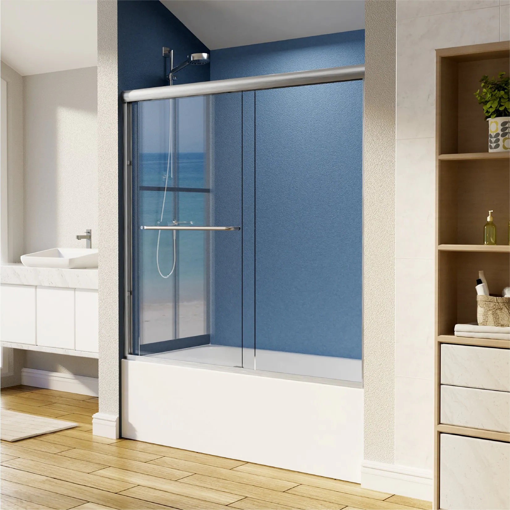 SUNNY SHOWER Space-Enhancing Glass Corner Shower Enclosure Collection