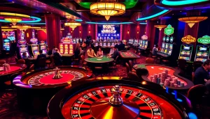 Experience thrilling gaming action with kjc mm88 at an upscale casino environment.