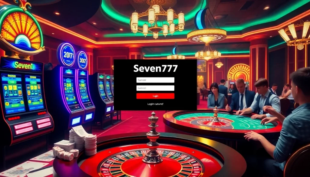 Experience the excitement of login seven77 with vibrant slot machines and poker tables.