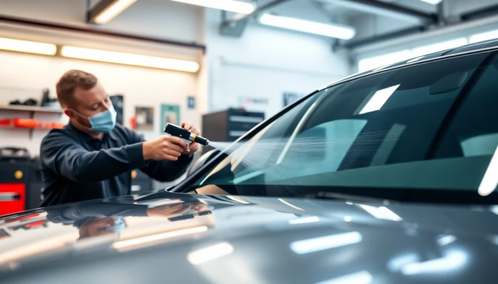 Enhance ceramic coating near me services with precise application on a vehicle.