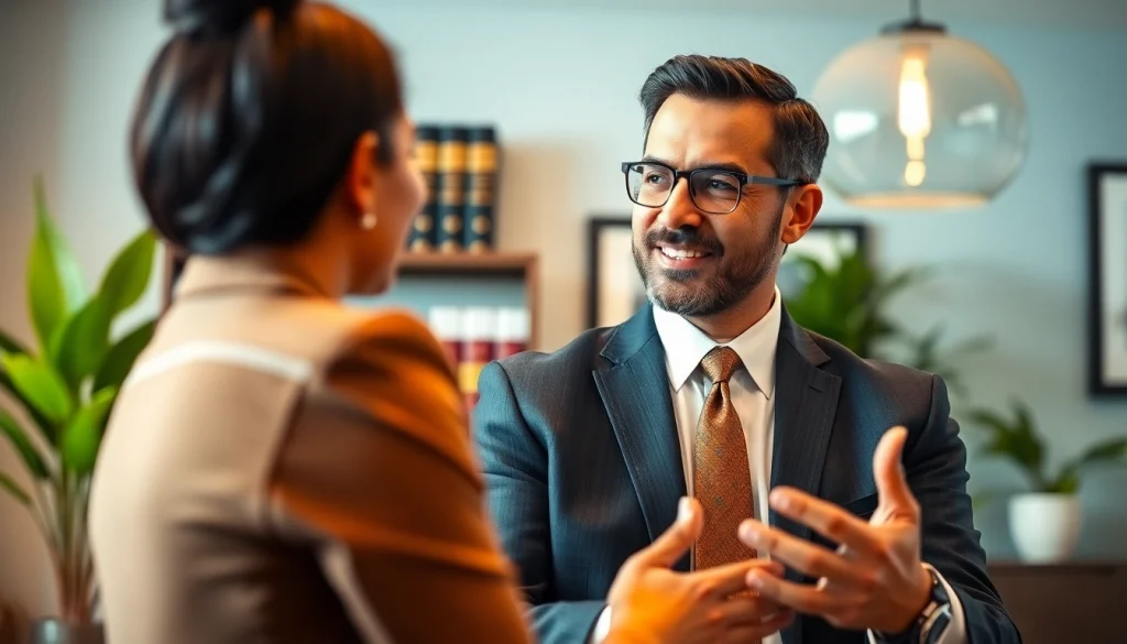 Consultation with a Jacksonville Immigration Lawyer showcasing expertise and warmth in a professional environment.