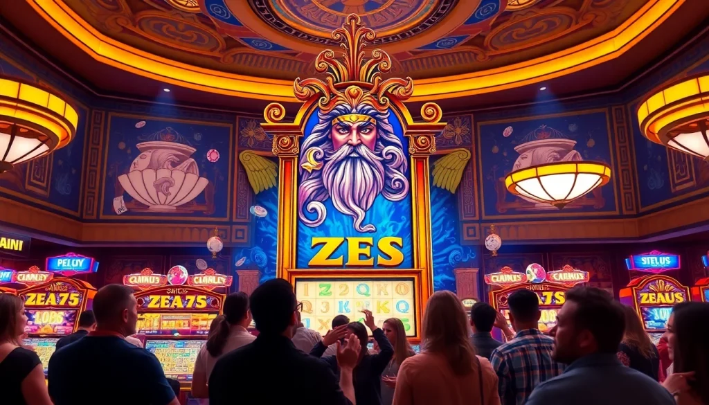 Spin for excitement with the Zeus slot machine, showcasing rich casino elements and thrilling gameplay.