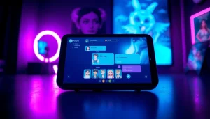 Futuristic NSFW AI chat interface showcasing immersive interactions and vibrant character designs.