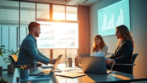 Corporate Tax Services in UAE: Professionals collaborating in a modern office on tax advisory.