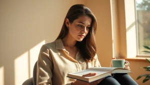 Understanding anxiety symptoms through journaling in a serene office setting.