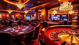 Engage with TR88 casino excitement through vibrant gaming tables and roulette in a luxurious setting.