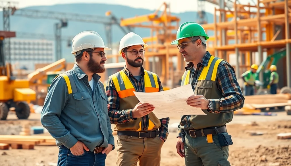 Exploring a vibrant construction career with professionals engaging on-site.