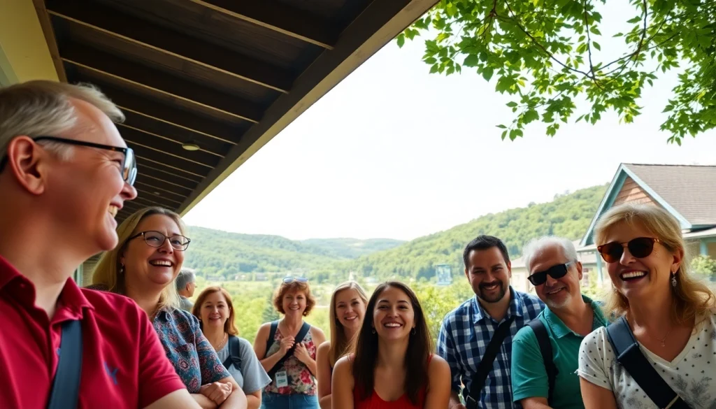 Join Clarksburg tours showcasing joyful groups exploring local attractions and natural beauty.