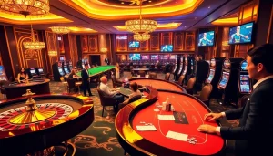 Experience thrilling gameplay at https://mm88.br.com/ with casino tables and vibrant gambling elements.