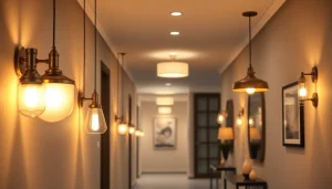 Illuminate your space with elegant light fixtures for hallway, blending style and warmth seamlessly.