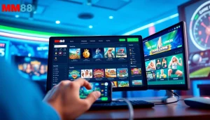 MM88 digital gaming interface showcasing user-friendly navigation and diverse game options.