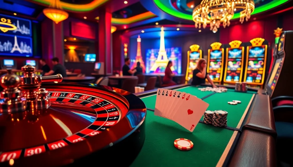 Jouez à des jeux passionnants au casino en ligne France avec des tables vibrantes et des machines à sous palpitantes.